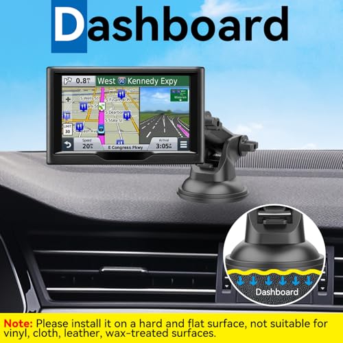 SkyTitan SkyTian for Garmin GPS Car Mount Replacement Sticky Suction Cup 17mm Ball Mount Long Arm Windshield Holder fit Garmin Nuvi Drive Dezl RV GPS, Black - Image 3