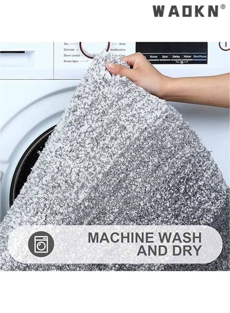 السجاد الحمام الفاخرة ، لينة ماصة ستوكات السجاد الحمام ، ومكافحة زلق المضادة للانزلاق المضادة للانزلاق السجاد حوض الاستحمام ، آلة قابل للغسل والتجفيف ، والأرضيات الحمام وحوض الاستحمام والحصير للاستحمام ( رمادي ، 50x80cm ) - Image 5