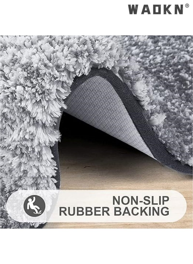 السجاد الحمام الفاخرة ، لينة ماصة ستوكات السجاد الحمام ، ومكافحة زلق المضادة للانزلاق المضادة للانزلاق السجاد حوض الاستحمام ، آلة قابل للغسل والتجفيف ، والأرضيات الحمام وحوض الاستحمام والحصير للاستحمام ( رمادي ، 50x80cm ) - Image 3