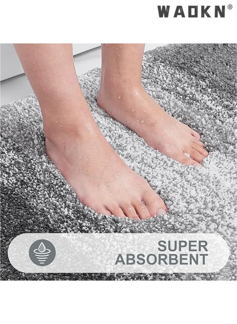 السجاد الحمام الفاخرة ، لينة ماصة ستوكات السجاد الحمام ، ومكافحة زلق المضادة للانزلاق المضادة للانزلاق السجاد حوض الاستحمام ، آلة قابل للغسل والتجفيف ، والأرضيات الحمام وحوض الاستحمام والحصير للاستحمام ( رمادي ، 50x80cm ) - Image 4