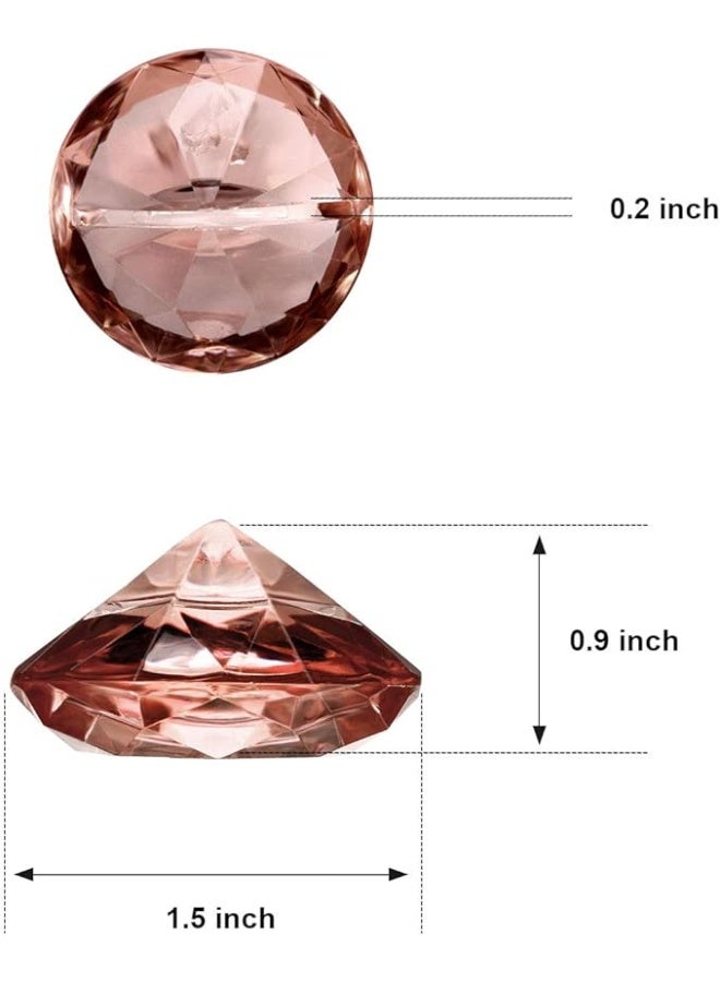 RIKA 15 Pack Diamond Place Card Holders Acrylic Table Number Holder Card Stands Crystal Diamond Party Decorations Favor for Weddings Home Table(Rose Gold) - Image 2