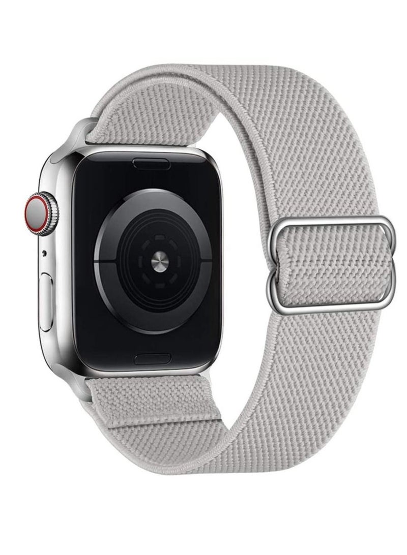 Phone Planet Nylon Solo Loop Bands Compatible with Apple Watch 42mm 44mm, Adjustable Stretch Braided Sport Elastics Women Men Strap Compatible with iWatch Series 6/5/4/3/2/1 SE, Gray - Image 1