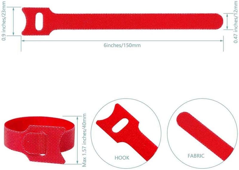 INOVERA 50 Pieces Cable Organizer Hook & Loop Tape - Wire/Cord Holder Management Strap - Reusable Hook & Loop Ties for PC, TV, Desk, WFH Accessories - Multi colour - Image 2