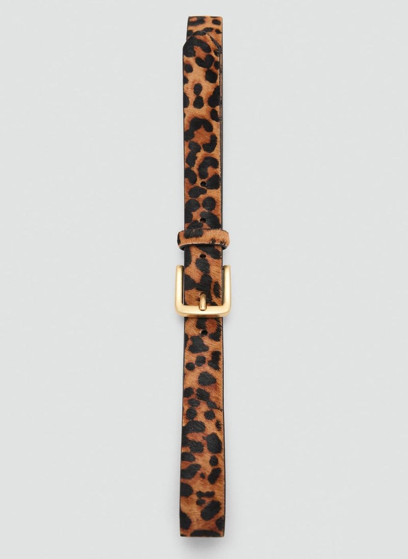MANGO Animal print leather belt  - Image 2
