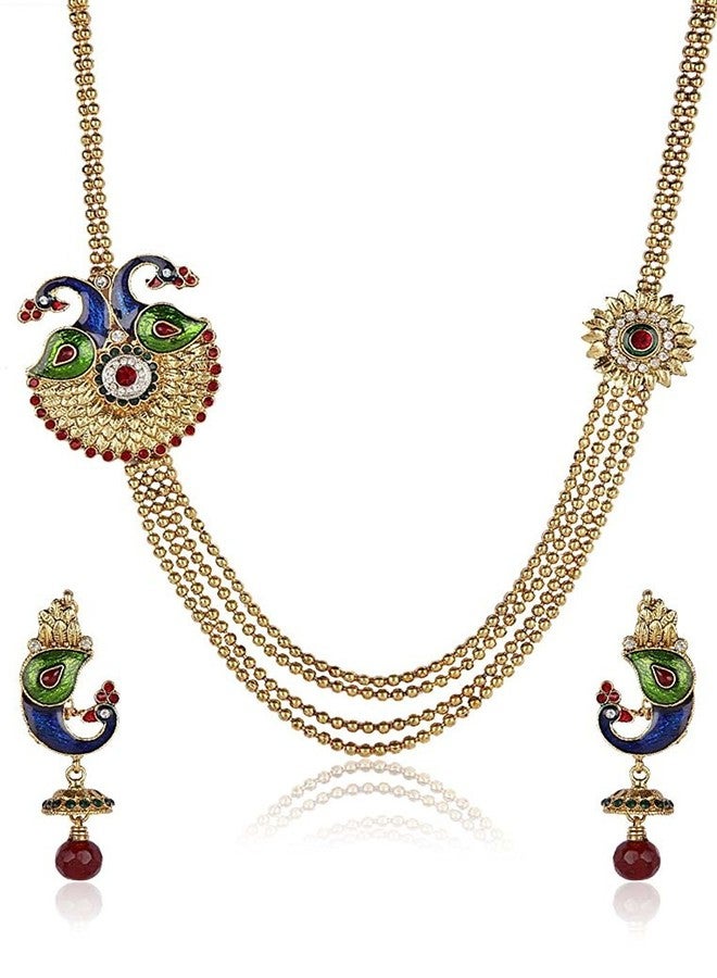 Shining Diva Gold Plated Traditional Necklace Set/Jewellery Set with Earrings for Girls and Women(Golden)(rrr5854s) - Image 1