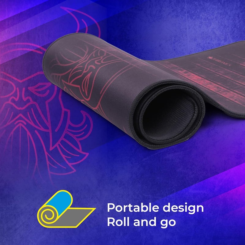 ZEBRONICS Firestorm Gaming Mouse pad for All Mouse sensors with Micro-Textured Fabric Surface, Anti Slip Rubber Base, 800x300mm Size, 4mm Thickness and a Portable roll and go Design - Image 3