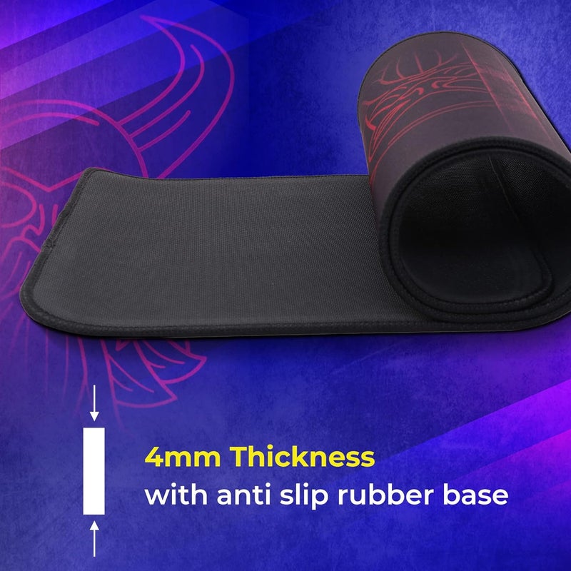 ZEBRONICS Firestorm Gaming Mouse pad for All Mouse sensors with Micro-Textured Fabric Surface, Anti Slip Rubber Base, 800x300mm Size, 4mm Thickness and a Portable roll and go Design - Image 5