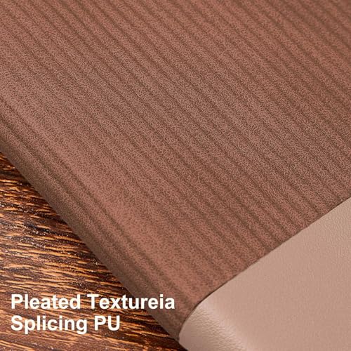 TSFPapier Lined Journal Notebook for Work College Ruled Note Book 5.79"x8.27" A5 PU Leather Daily Journaling 216 Pages for Women Men Writing Home School Supplies Business (Khaki/Darkpink) - Image 3