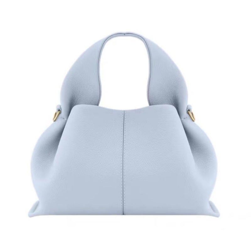 French Niche polene Cloud Bag Neuf 9 Cowhide Handbag Crossbody Shoulder Womens Bag poleno Dumpling Bag Glacier blue trumpet 