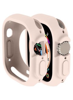 Exclusive Case For Apple Watch Ultra 49mm Series 8 Shockproof TPU Soft Silicone Bumper Case SandPink Colour.
