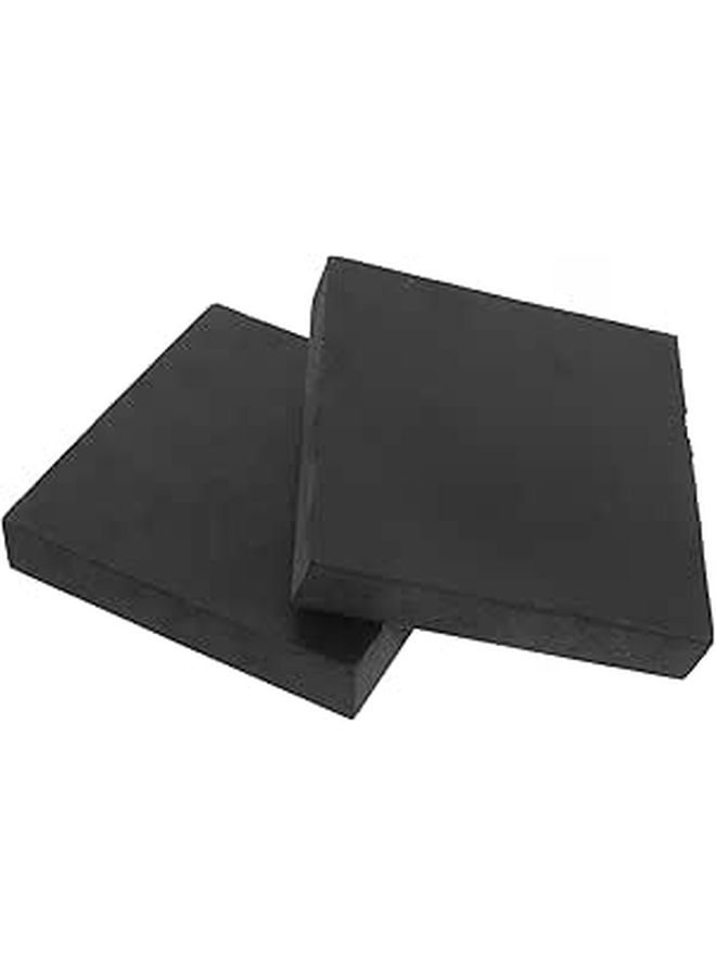 2 Pcs Black Rubber RV Stabilizer Pads Non Slip Square Buffer Blocks for Travel Trailers Campers - Image 1