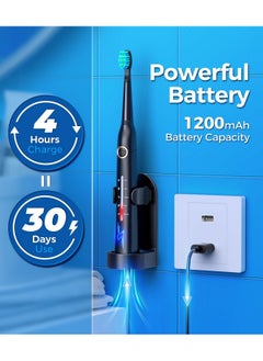 Sonic Electric Toothbrush For Adults Power Electric Toothbrush With 8 Brush Heads Travel Case 40000 Vpm Deep Clean 5 Modes Rechargeable Toothbrushes Fast Charge 4 Hours Last 30 Days Black - pzsku/Z90021DBEDECD08B5F65DZ/45/_/1696071198/018d47d1-2325-455a-846b-905525cfdd8b