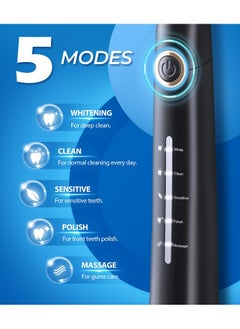 Sonic Electric Toothbrush For Adults Power Electric Toothbrush With 8 Brush Heads Travel Case 40000 Vpm Deep Clean 5 Modes Rechargeable Toothbrushes Fast Charge 4 Hours Last 30 Days Black - pzsku/Z90021DBEDECD08B5F65DZ/45/_/1696071201/82bae371-04f0-469c-87ba-ac625338dd3e