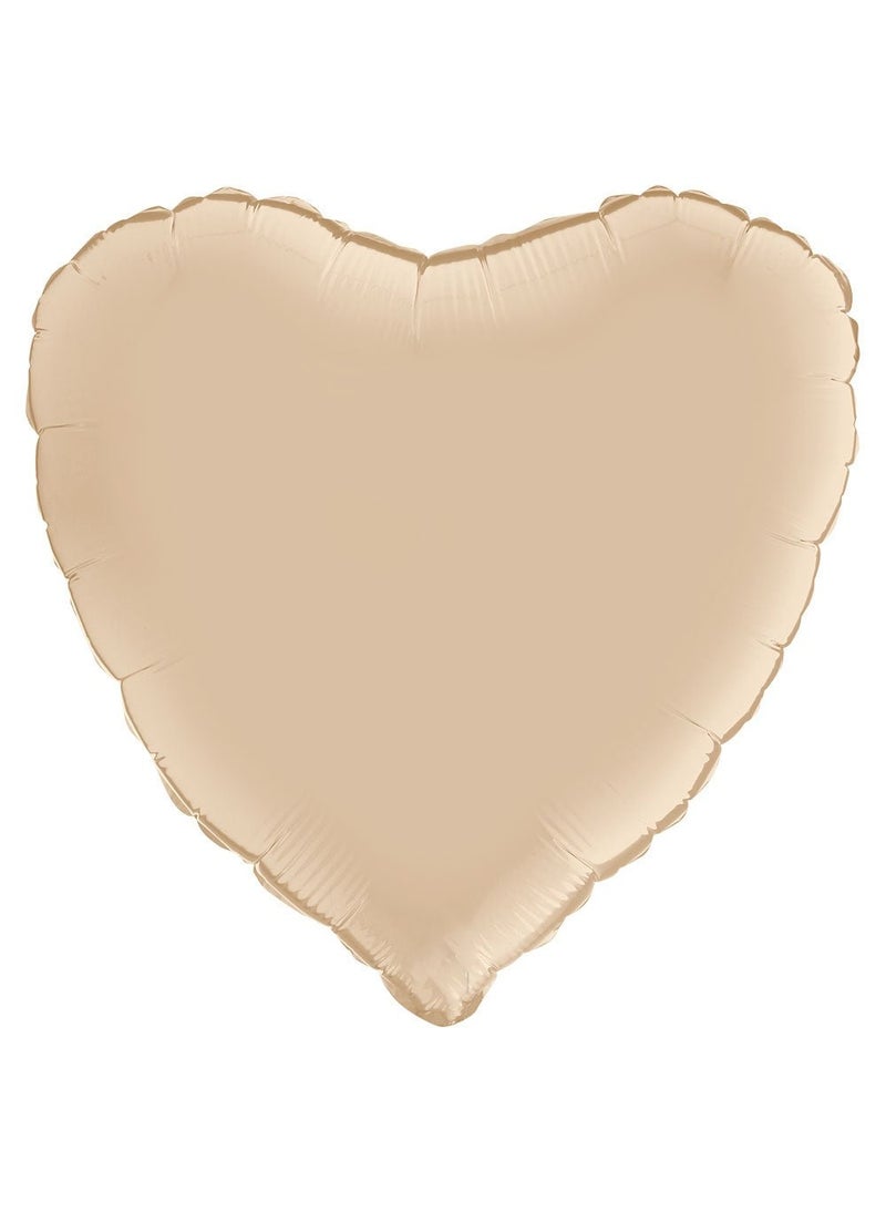 Heart Shaped Foil Balloon Satin Cream 46cm