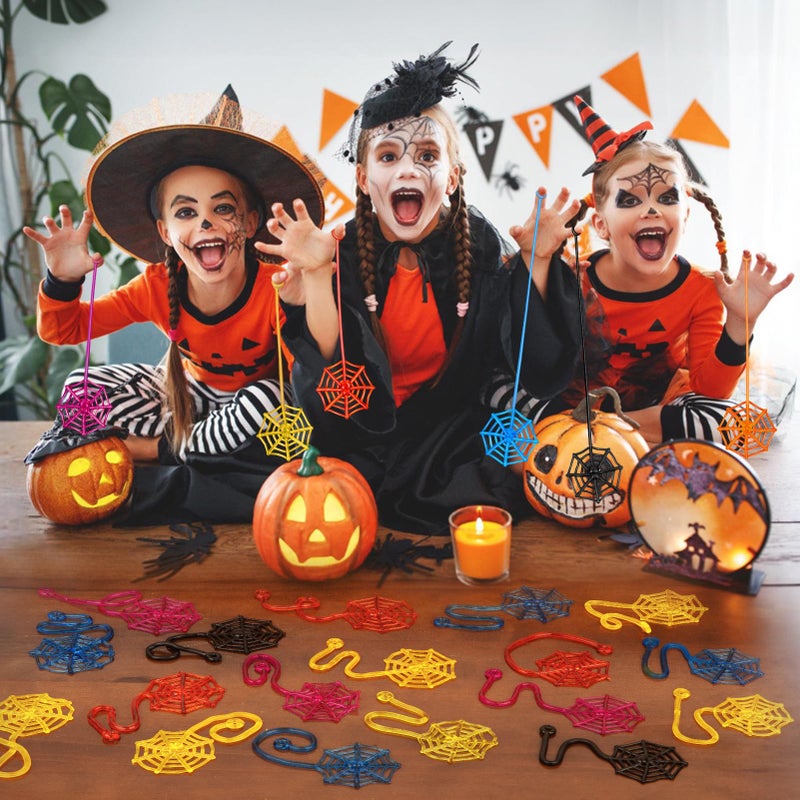 DODOLOL 30 Pcs Sticky Spider Web Sticky Hands for Kids Bulk Halloween Party Favors Decorations,Spider Webs for Classroom Prizes,Kids' Halloween Goodie Bags Stuffers Pinata Stuffers Small Toys for Boys Girl - Image 5