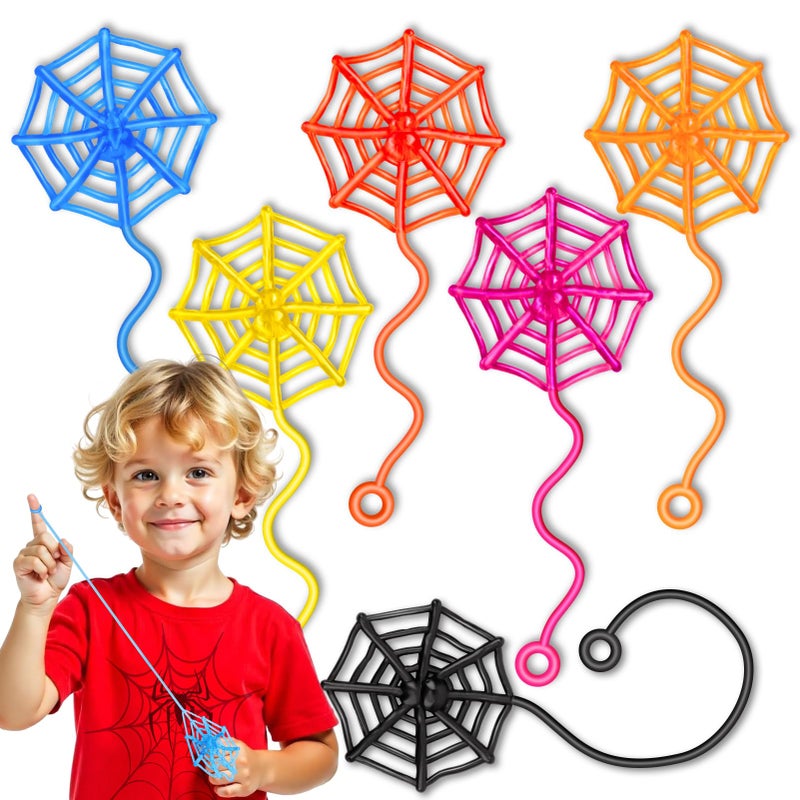 DODOLOL 30 Pcs Sticky Spider Web Sticky Hands for Kids Bulk Halloween Party Favors Decorations,Spider Webs for Classroom Prizes,Kids' Halloween Goodie Bags Stuffers Pinata Stuffers Small Toys for Boys Girl - Image 1