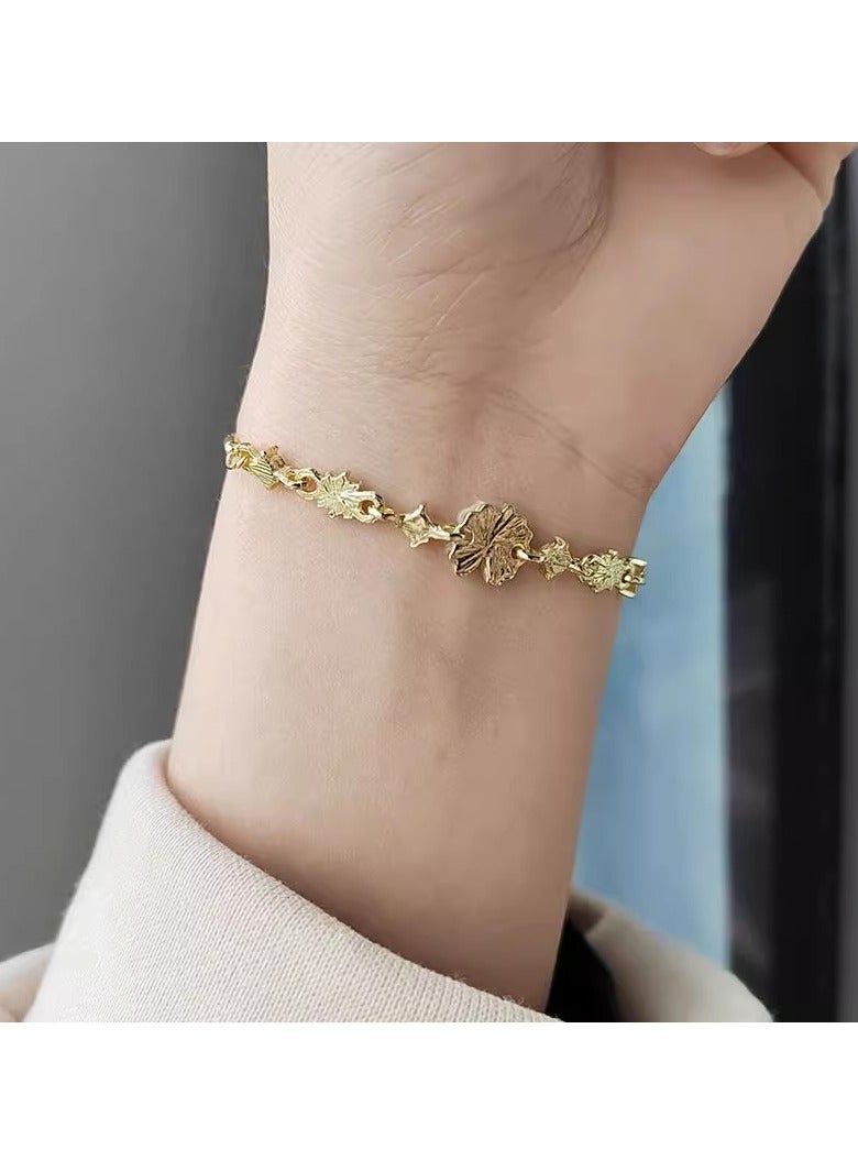 Four Leaf Clover Adjustable Bracelet for Women – Elegant Pull Chain Design, Niche Light Luxury Jewelry, Minimalist Lucky Charm Wrist Accessory - Image 3