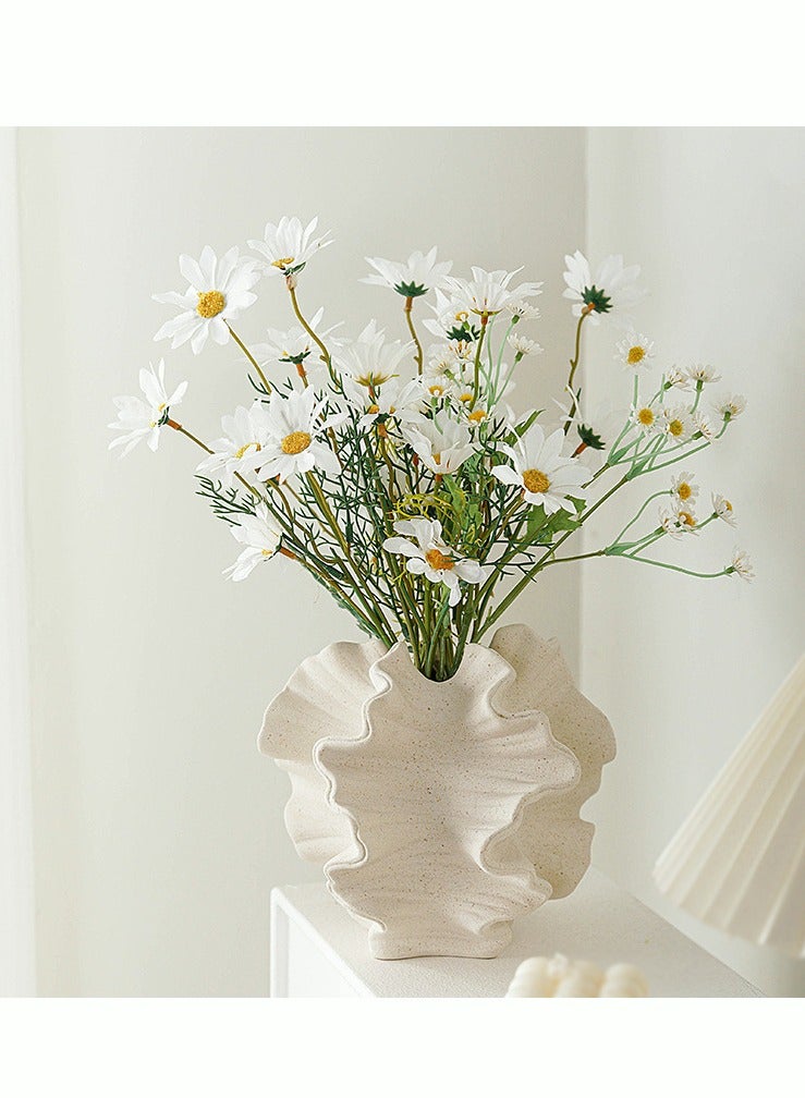 ميكسد المزهريات الخزفية ديكور المنزل الزهور البيضاء على شكل زهرية Pampas الحد الأدنى من الشمال البوهيمي نمط مزرعة الحديثة ديكور غرفة المعيشة مطبخ علوي غرفة نوم طاولة طعام مكتب - Image 1