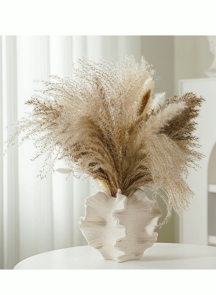 ميكسد المزهريات الخزفية ديكور المنزل الزهور البيضاء على شكل زهرية Pampas الحد الأدنى من الشمال البوهيمي نمط مزرعة الحديثة ديكور غرفة المعيشة مطبخ علوي غرفة نوم طاولة طعام مكتب - Image 2