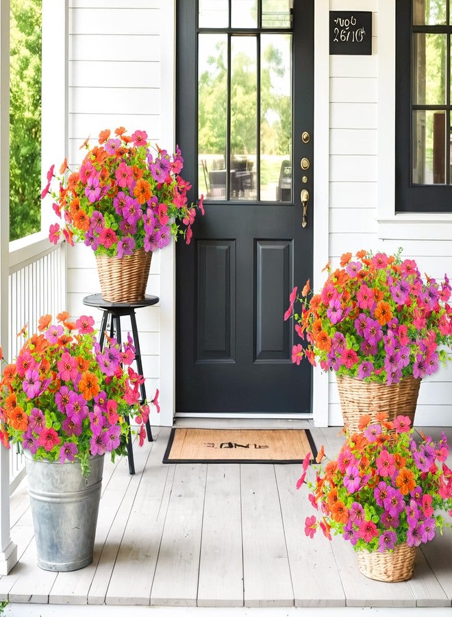 ATTGREAT Artificial Spring Flowers for Outdoors Faux Plants UV Resistant Realistic Fake Flowers Outside for Garden Planter Porch Home Decor, 6 Bundles (Multicolor) - Image 2