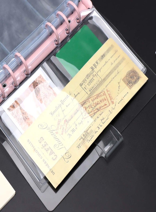 12 قطعة من جيوب المجلدات بحجم A6، مصنوعة من مادة PVC شفافة، ذات وجهين، لحفظ النقود، جانب واحد بجيب واحد، جانب واحد بجيبين، حقائب مجلدات لتنظيم الميزانية والأموال - Image 5