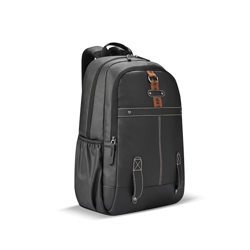 Gear Classic 4 Faux Leather (Without Anti Theft) 16"/20L Medium Water Resistant Laptop Backpack/Casual Backpack/Daypack/Travel Backpack/College Bag For Men/Women(Black-Black) - Image 1