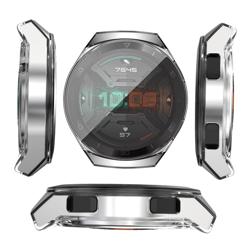 Silver TPU Full Screen Protective Watch Cover Compatible Smartwatch Hard Bumper Case Precise Cutouts Scratch Resistant Lightweight Shell - Image 2
