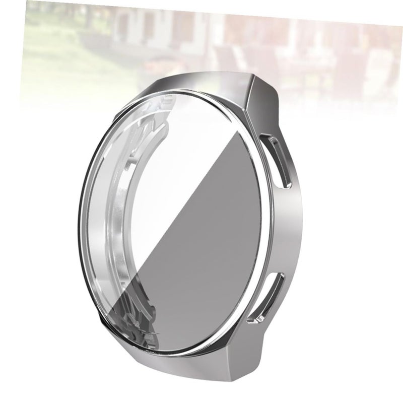 Silver TPU Full Screen Protective Watch Cover Compatible Smartwatch Hard Bumper Case Precise Cutouts Scratch Resistant Lightweight Shell - Image 4