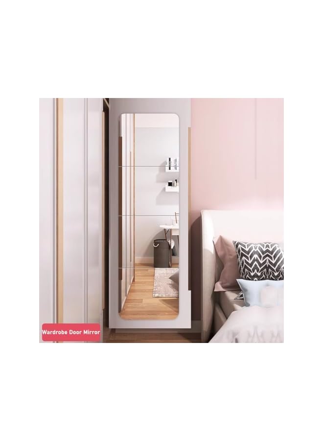 The Bros 4 Pieces Full Length Mirror Tiles, Wall Mirror Self Adhesive, Mirror Decor Bedroom Mirror, Glass Body Mirror Tall Mirror Full Body, Frameless Mirror Set for Bedroom Living Room 12 x 12 inch - Image 5