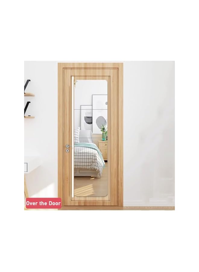 The Bros 4 Pieces Full Length Mirror Tiles, Wall Mirror Self Adhesive, Mirror Decor Bedroom Mirror, Glass Body Mirror Tall Mirror Full Body, Frameless Mirror Set for Bedroom Living Room 12 x 12 inch - Image 4