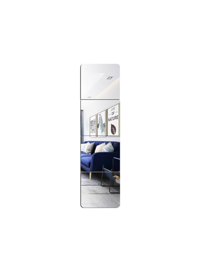 The Bros 4 Pieces Full Length Mirror Tiles, Wall Mirror Self Adhesive, Mirror Decor Bedroom Mirror, Glass Body Mirror Tall Mirror Full Body, Frameless Mirror Set for Bedroom Living Room 12 x 12 inch - Image 2