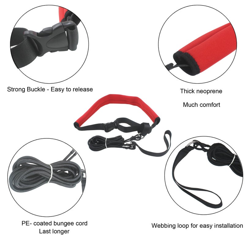 YYST 2.0M Pool Swim Training Leash Swim Training Belt Swim Resistance Tether - Image 2