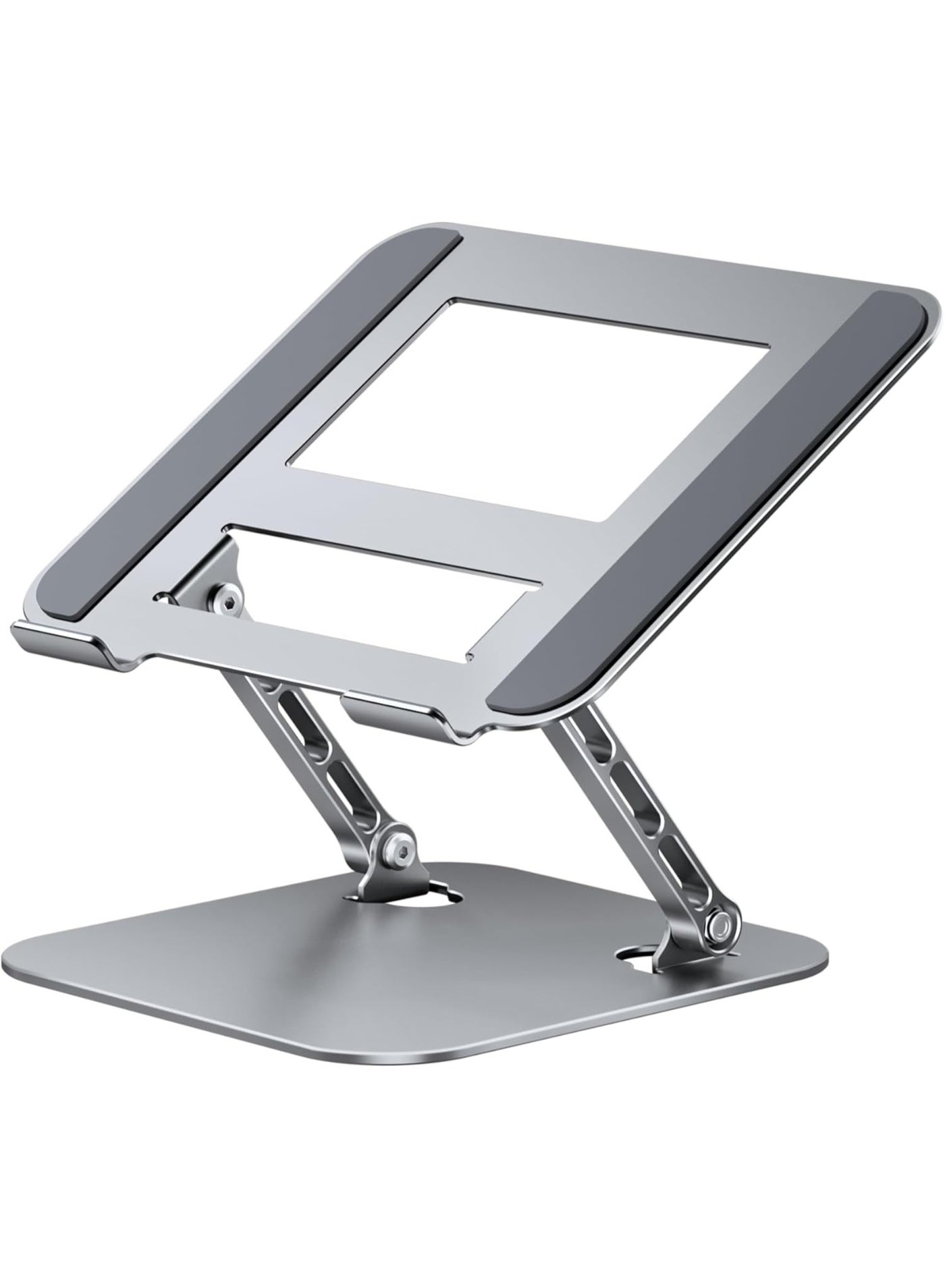Arabest Adjustable Laptop Stand for Desk,Foldable Laptop Holder with Stable Heavy Base,Multi-angle Adjustable Ergonomic Computer Riser Compatible with MacBook Air Pro,Notebook,All 10-15.6”Laptops,Grey
