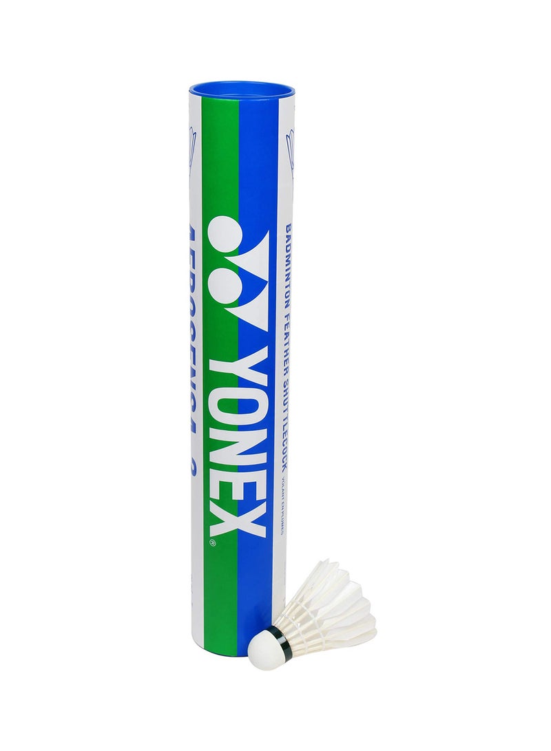 Yonex Aerosensa 2 Feather Badminton Shuttlecocks (White, Medium Speed) | Real Goose Feathers | Solid Cork | Pack of 12 - Image 2