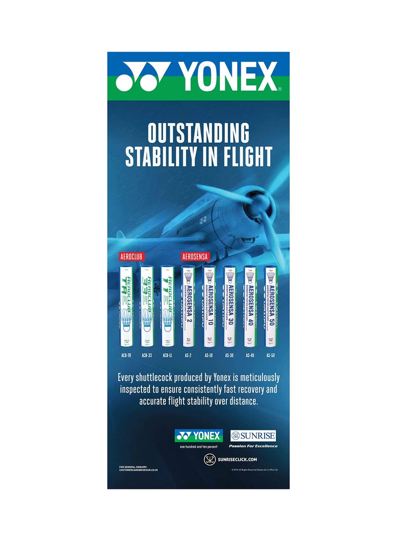 Yonex Aerosensa 2 Feather Badminton Shuttlecocks (White, Medium Speed) | Real Goose Feathers | Solid Cork | Pack of 12 - Image 5