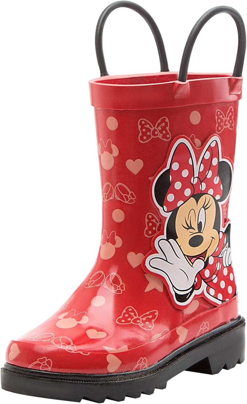 Disney Minnie Mouse and Mickey Mouse Rubber Rainboots - Waterproof - Easy-on - Toddler and Little Kids Sizes - Boys, Girls - Image 1