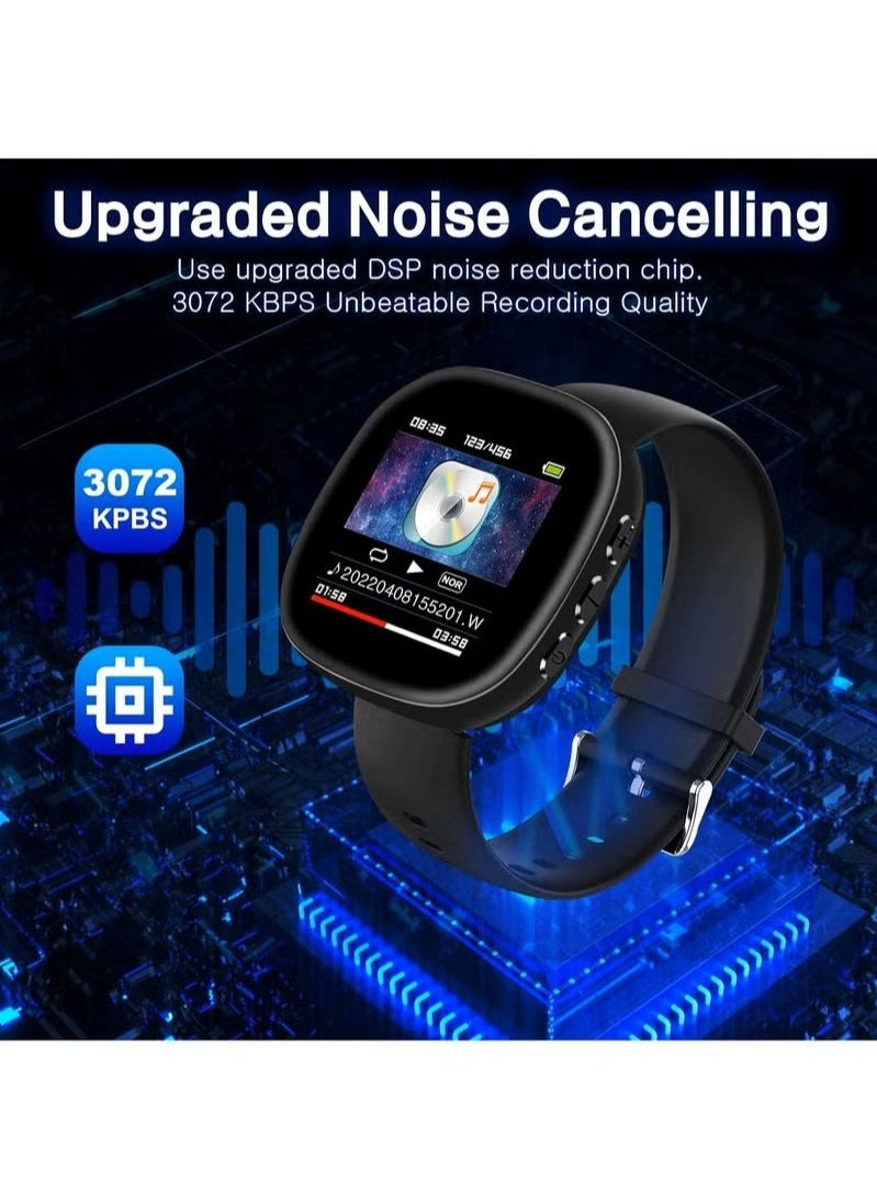 Generic - Voice Recorder Watch, Digital Screen Audio Voice Activated Recorder with Playback 50H Continuous Recording Battery Time, MP3 Player Records for Lectures, Meetings, Interviews - Image 1