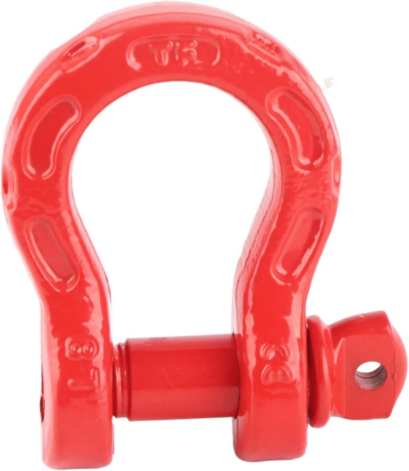 D Ring Shackle, Towing Clevis Winch Tow Shackle, 8T/17600lbs Load Capacity with 32T/70400lbs Breaking Strength, Universal D Ring Shackle for Vehicle Recovery, Made of Premium Heat (Red) - Image 3