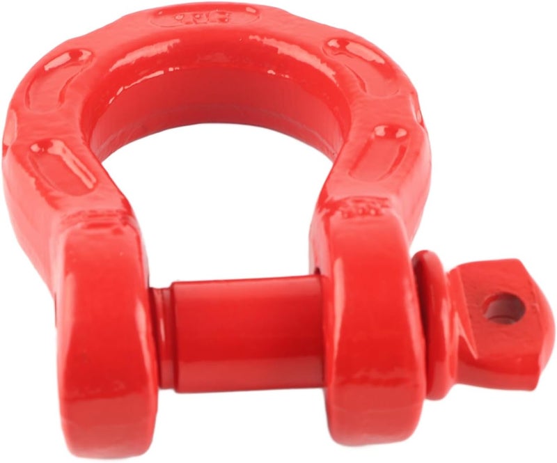 D Ring Shackle, Towing Clevis Winch Tow Shackle, 8T/17600lbs Load Capacity with 32T/70400lbs Breaking Strength, Universal D Ring Shackle for Vehicle Recovery, Made of Premium Heat (Red) - Image 4