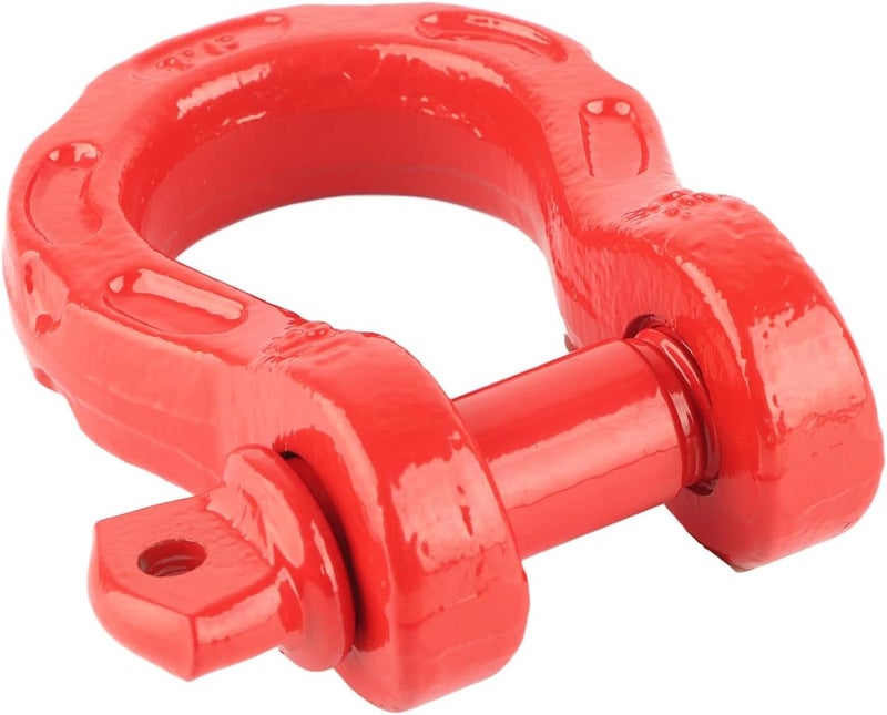 D Ring Shackle, Towing Clevis Winch Tow Shackle, 8T/17600lbs Load Capacity with 32T/70400lbs Breaking Strength, Universal D Ring Shackle for Vehicle Recovery, Made of Premium Heat (Red) - Image 5