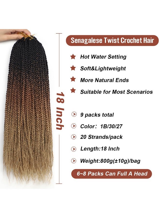 Violet Iolet Senegalese Twist Crochet Hair For Black Women 18 Inch Long Pre Twisted Twist Crochet Hair 20 Strands/Pack Pre Looped Crochet Braids For Black Women 9 Packs Pre Twisted Crochet Twist Hair  - Image 3