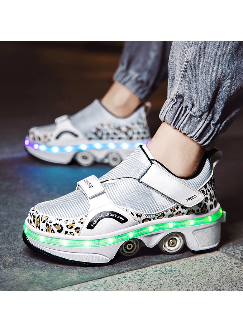 Loquat LED Flash Light Sneaker Skate Shoes with Wheels USB Charging Roller Skates Shoes - Image 5