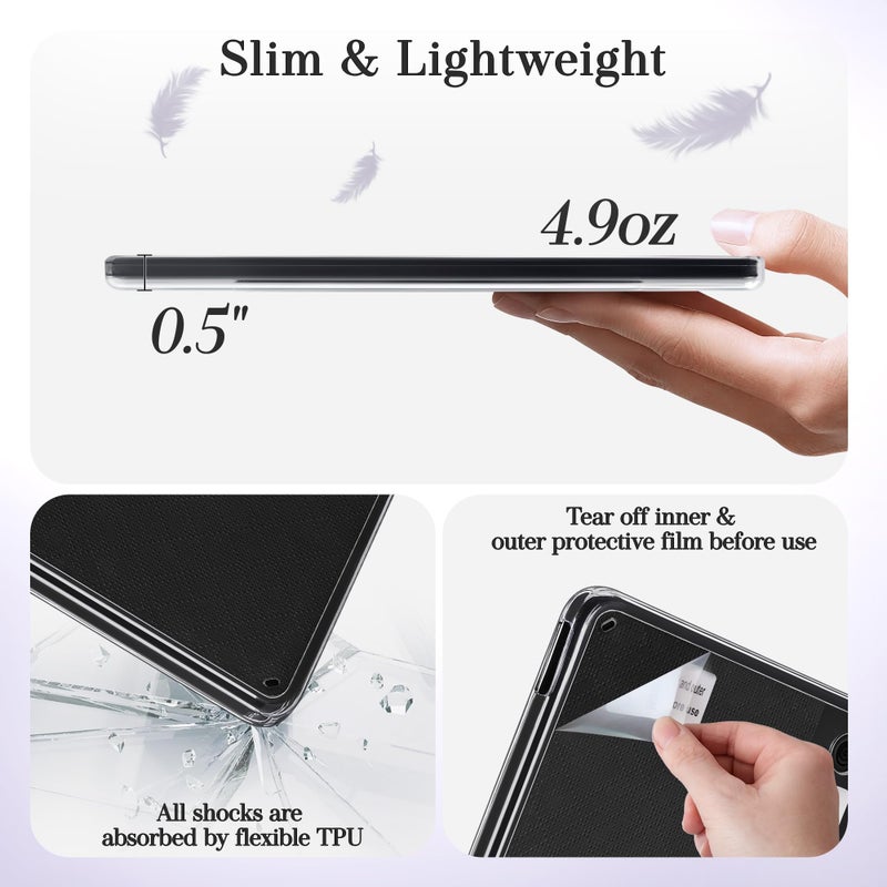 Vane Oak Magnetic Detachable Case for 7" Kobo Libra Colour (2024) / Kobo Libra 2 (2021), Slim PU Leather Case and Ultra Clear TPU Back Cover with Auto Wake/Sleep, Lavender Purple - Image 5