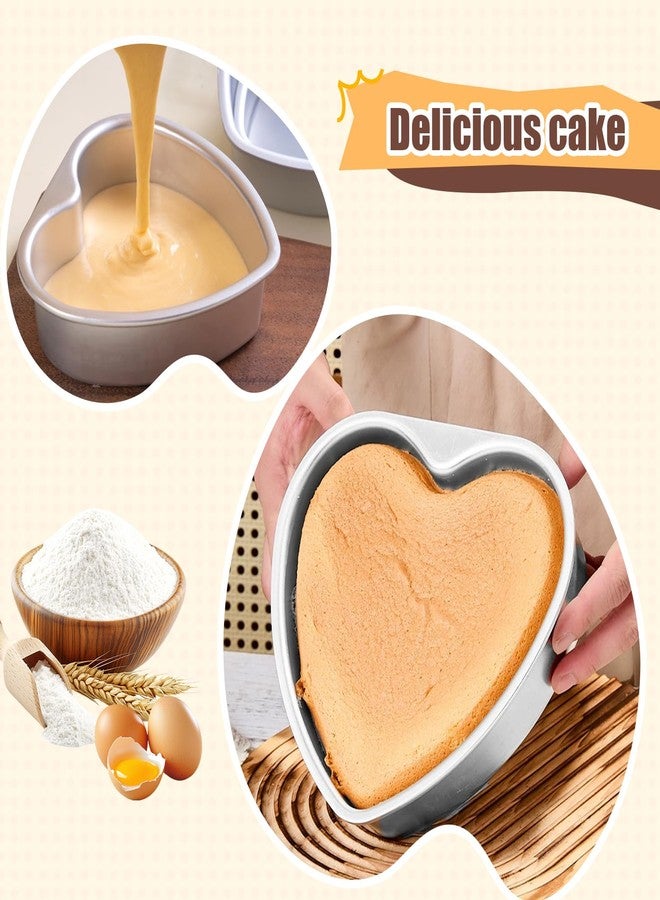 ELEMONY 8 Inch Heart Shaped Cake Pan, 2 Pack Heart Cake Pan, Aluminum Heart Shaped Cake Mold, Cake Tin Baking Pan for Valentine's Day, Weddings, Anniversaries, Parties, Family and other Cccasions - Image 4