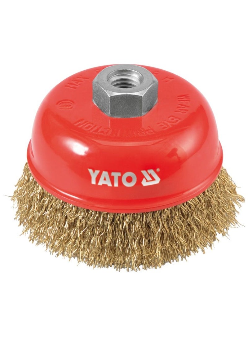 YATO Cup Brush Brass Wire 100mm,14mm