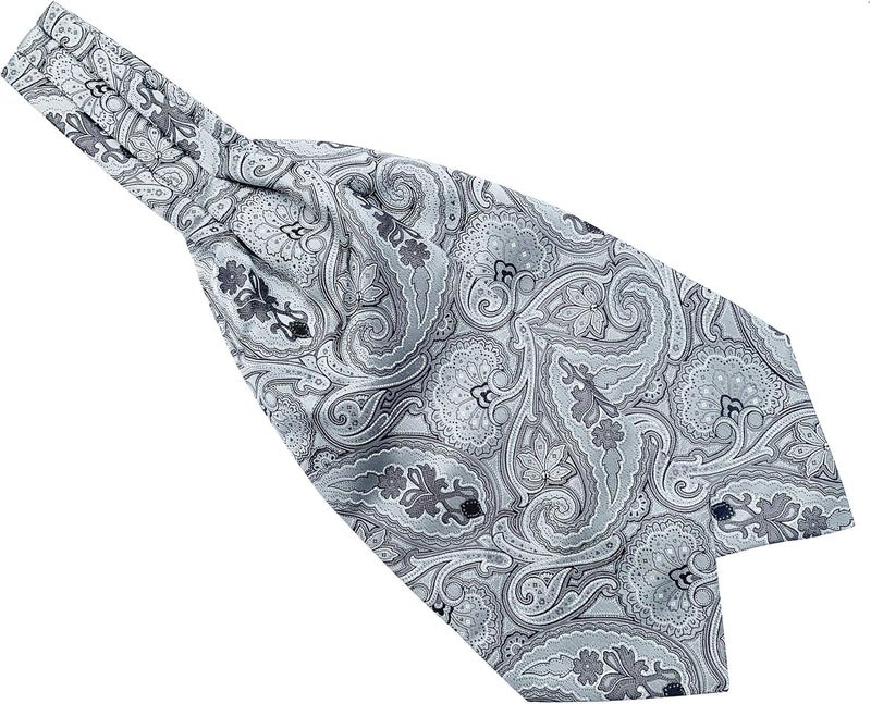 Secdtie Men's Polka Dot Plaid Silk Cravat Ties Jacquard Woven Casual Ascot - Image 1