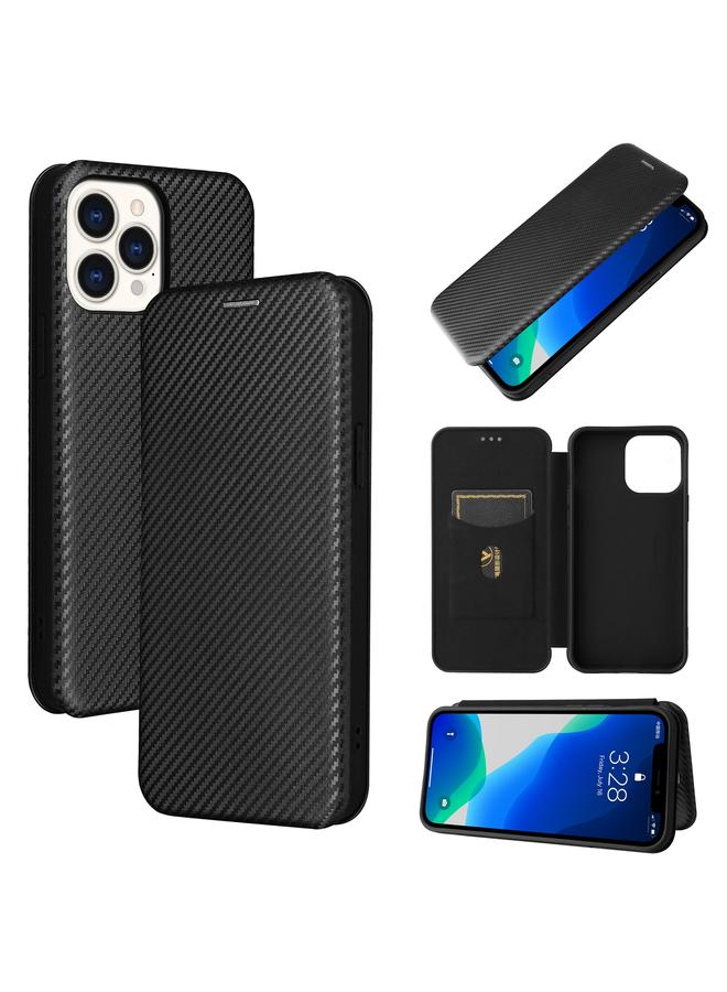 Zaboon Case For iPhone 13 Carbon Fiber Texture Horizontal Flip TPU + PC + PU Leather Case with Card Slot - Image 1