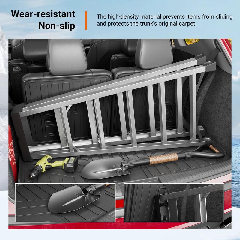powoq Cargo Mat Compatible with 2022-2026 Acura MDX Trunk Mat with Backrest Mat Trunk Liner TPE Rear Cargo Liner Replacement for 2022-2026 Acura MDX Accessories (Cargo Mat) - Image 4