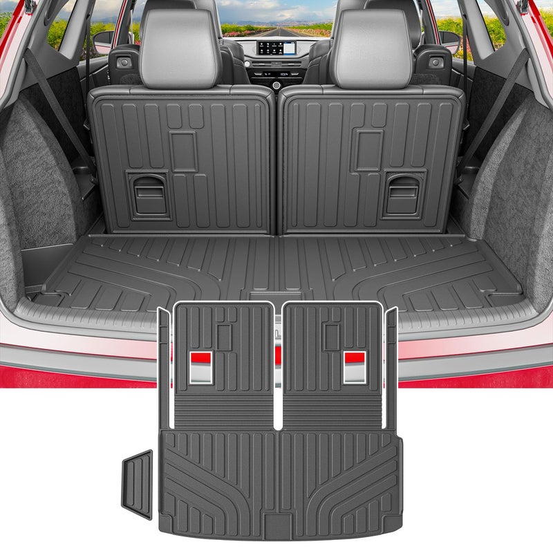 powoq Cargo Mat Compatible with 2022-2026 Acura MDX Trunk Mat with Backrest Mat Trunk Liner TPE Rear Cargo Liner Replacement for 2022-2026 Acura MDX Accessories (Cargo Mat) - Image 1