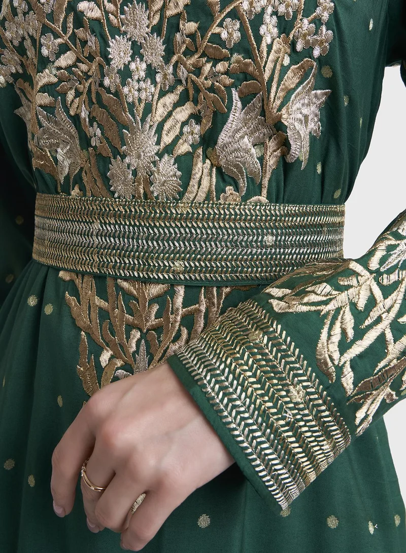 KASHKHA Viscose Chanderi Butti Jalabiya